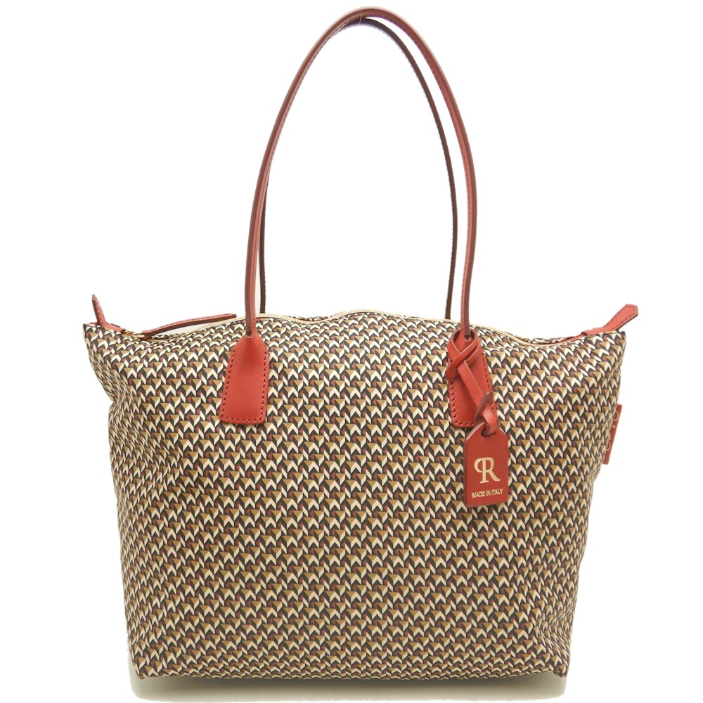 トートバッグ カーフ ベージュ レッド/253027【中古】