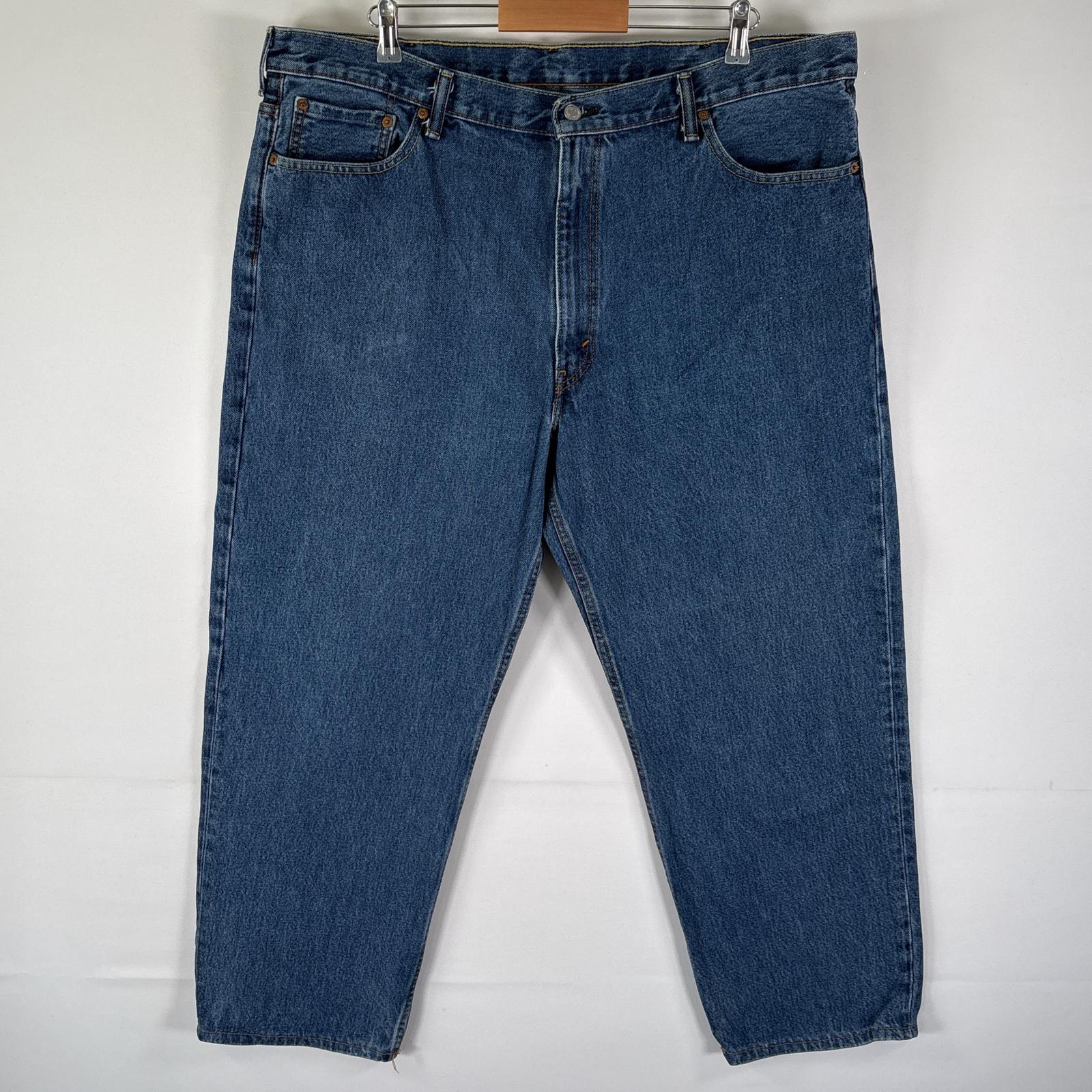 古着 デニムパンツ 550 テーパード 5ポケット ジーンズ ボタンフライ 色落ち w44 L30 ブルー メンズ