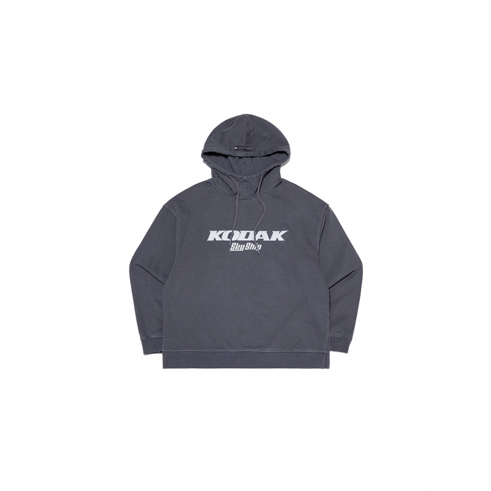 KODAK ApparelスカイシップピグメントダイイングフードTシャツ CHARCOAL