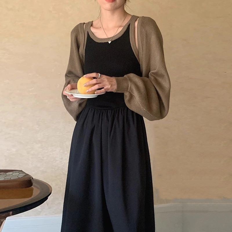 可愛いセットアップ　ニットトップス+ベストス　デザイン　気質