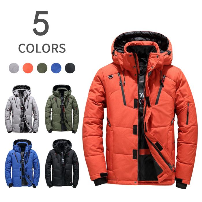 ダウンジャケット メンズ 軽量 冬物 冬服 メンズ アウター ダウン ジャケット ダウンコート フード ハイネック 防寒 紳士 男性 秋 冬