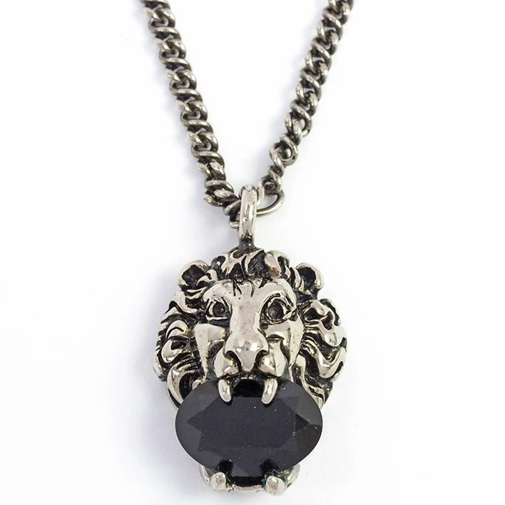 【美品】グッチ ライオンヘッド ラインストーン 【ペンダント】 24,800円