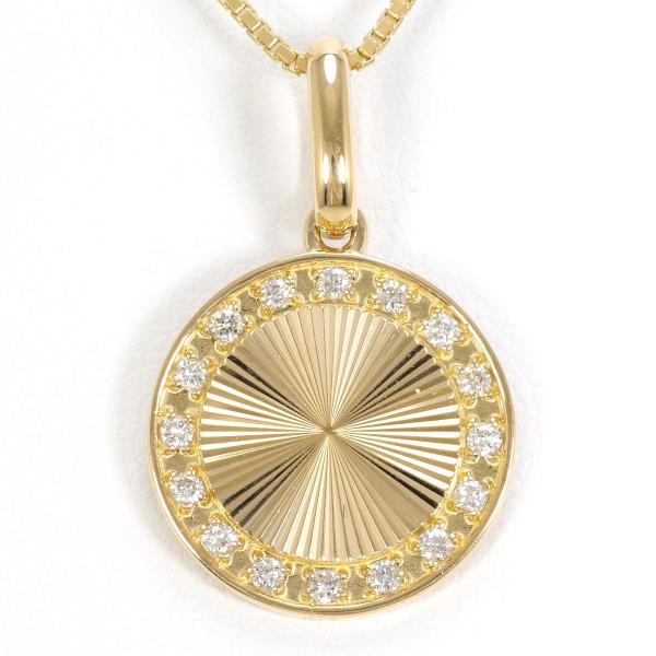 K18 18金 YG ネックレス ダイヤ 0.19 カード鑑別書 ジュエリー 中古