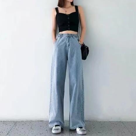 デニム ワイドパンツ レディース ボトムス ハイウエスト ストレッチ ジーンズ カジュアル 大きいサイズ 体型カバー きれいめ ゆったり おしゃれ