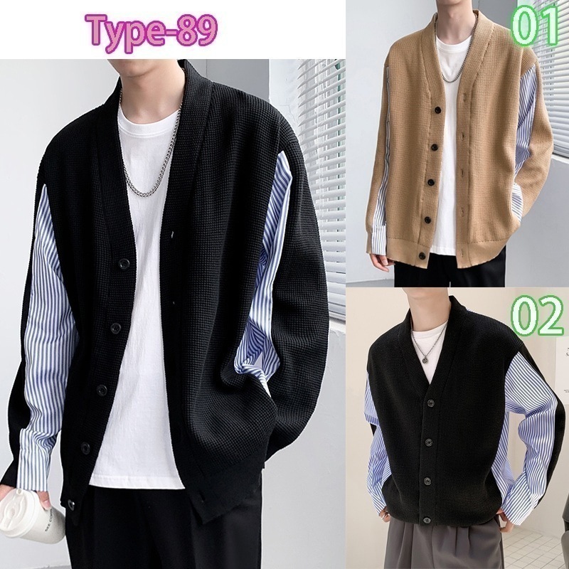 大人気！ 韓国メンズ ファッションル カーディガン 長袖 前開き セーター 大きいサイズ アウター コート カジュアル ジャケット セーター 秋 冬 服 ニットセーター