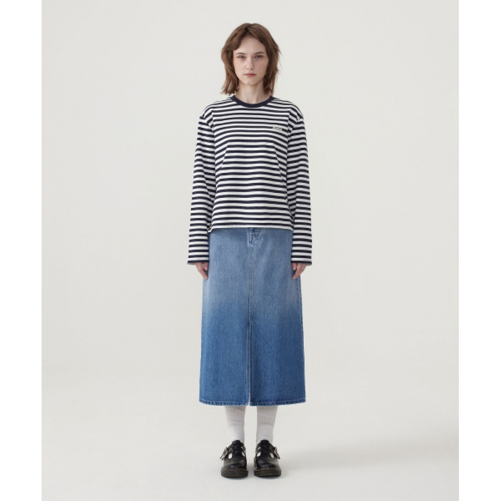 COVERNAT 女性用デニムロングスカートブルー