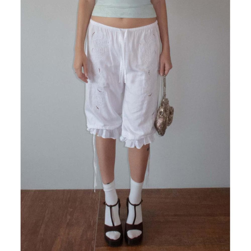 スカルプター Cottage Cotton Capri Pants White SC25S420WH