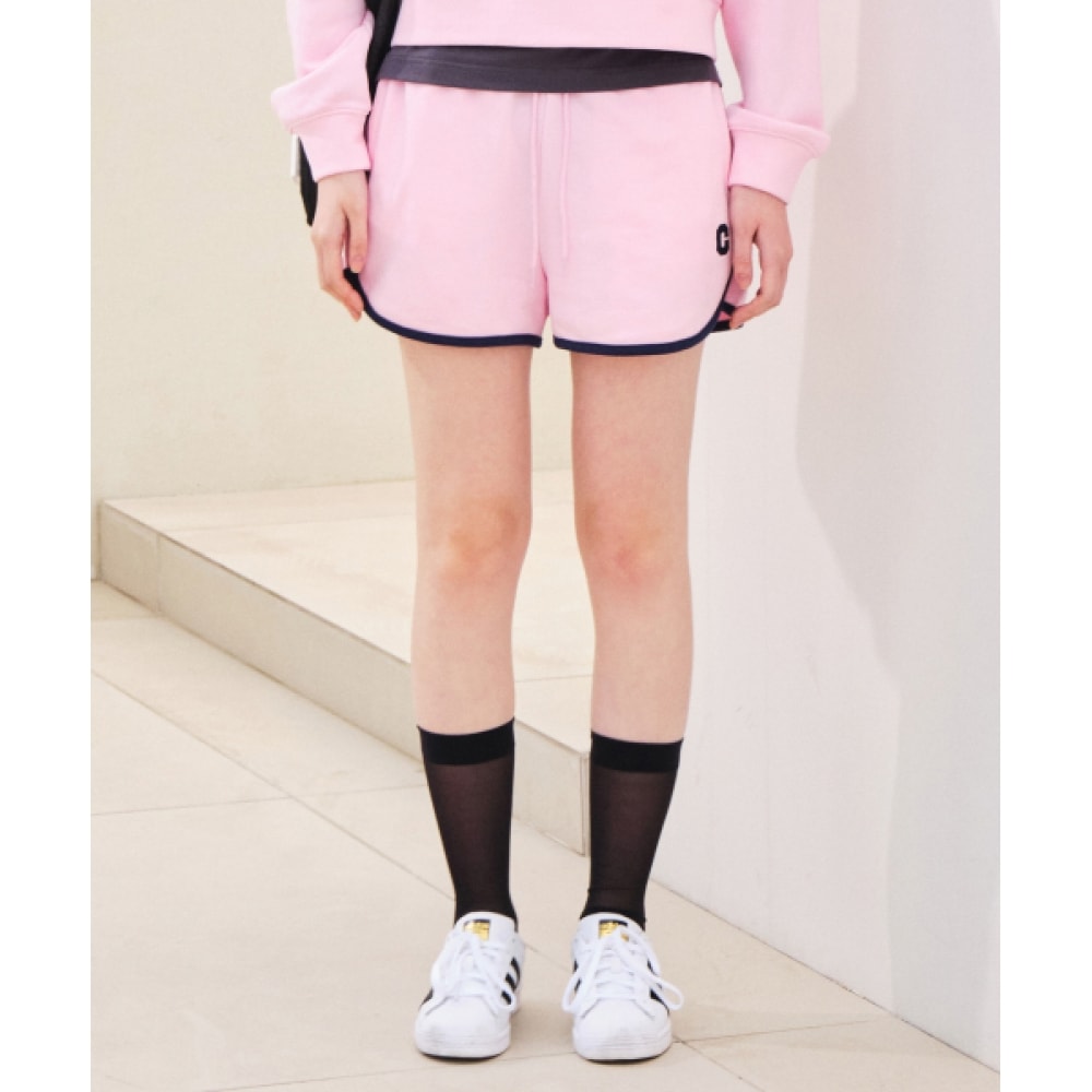 COVERNAT 女性用 C ロゴスウェットショーツピンク