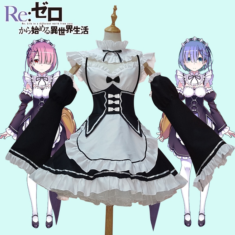 Re:ゼロから始める異世界生活 レム レム ラム コスプレ レディース メイド服 メイド服 複数サイズ