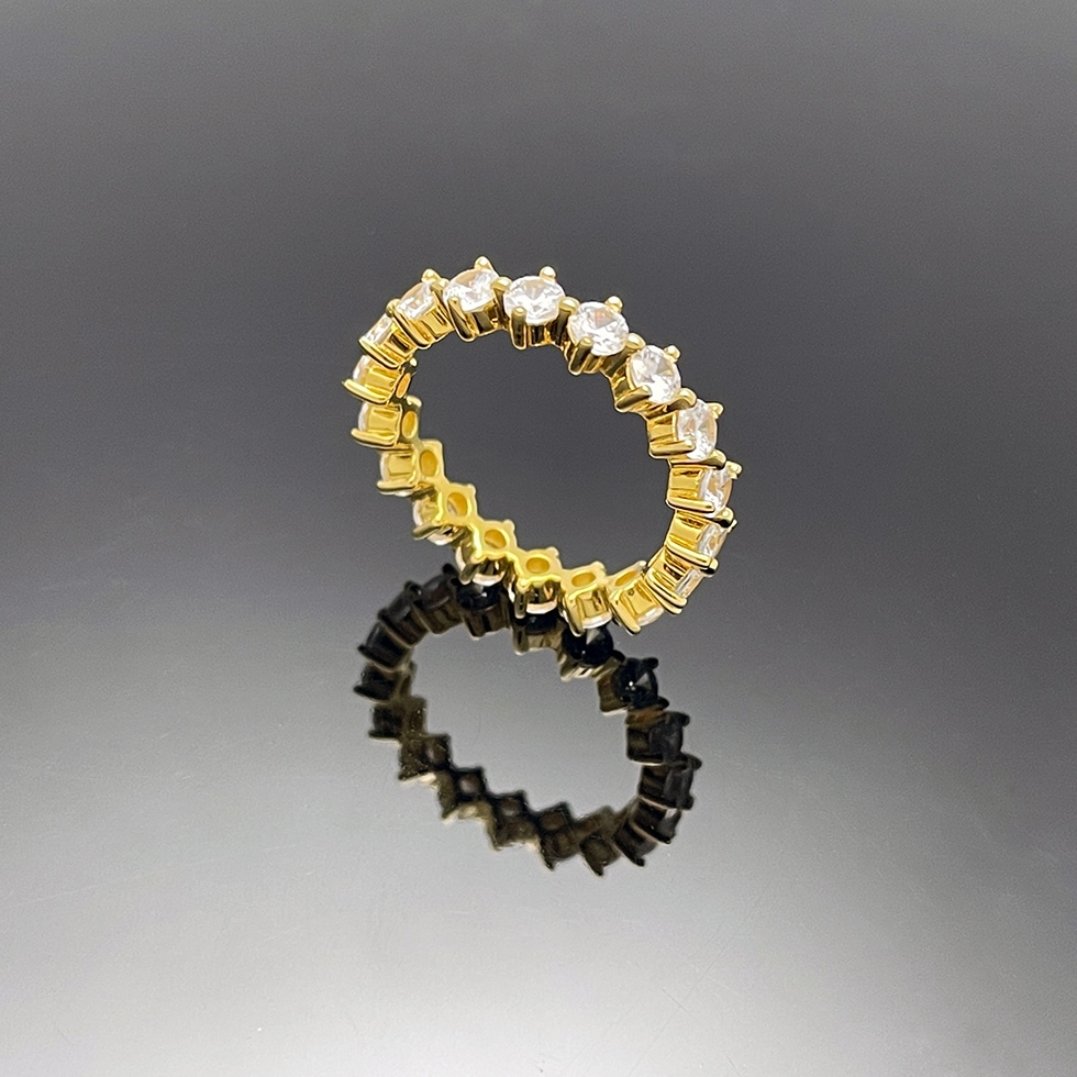 4prong 3mm Compass Ring Yellow Gold