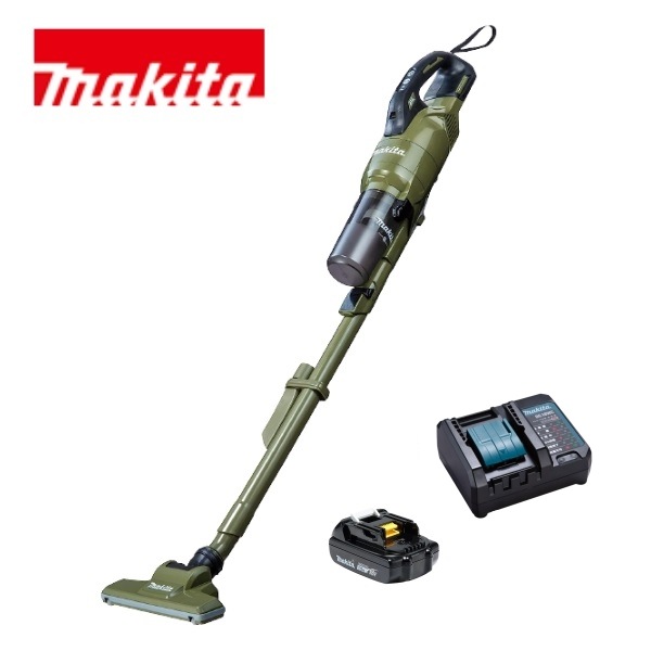 当店だけ！バッテリー充電器も1年保証! マキタ コードレス掃除機 18V サイクロン一体式 オリーブ CL286FDZO + 軽量バッテリー BL1815N + 最新コンパクト充電器DC18WC