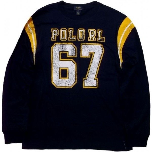 ボーイズサイズ 長袖 プリント Tシャツ 紺 ネイビー boys PR2-175