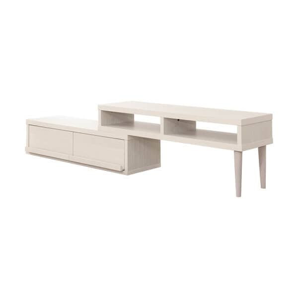 完成品伸縮式テレビ台【アール-EARL】（コーナーTV台・ローボード・リビング収納）ER-120EX-WOK　ホワイトオーク