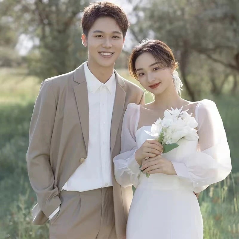 韓国ファッション フランスサテンのウエディングドレス キャミソールドレス 背中を見せる 前撮り 後撮り 撮影 新婦 結婚式 二次会 披露宴 ワンピース レディース 7,031円