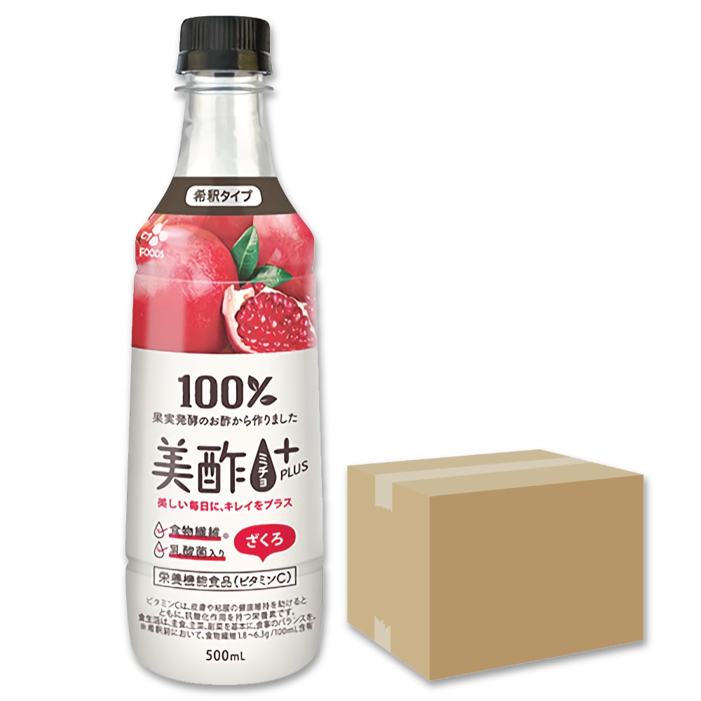 美酢プラス ざくろ 24本　箱売り　500ml / CJ 韓国 ドリンク 果実酢 飲みやすい 飲むお酢 飲む お酢 果実 ザクロ