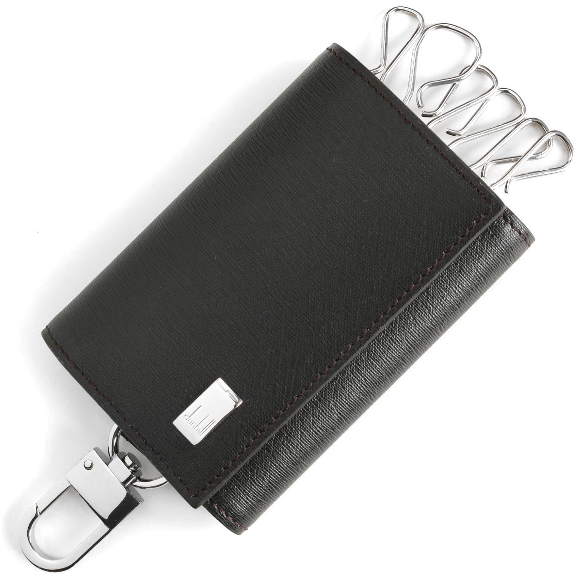 dunhill FP5020E SIDECAR KEY CASE ダンヒル 6連キーケース サイドカー ロゴ付 型押カーフレザー ダークブラウン/シルバー