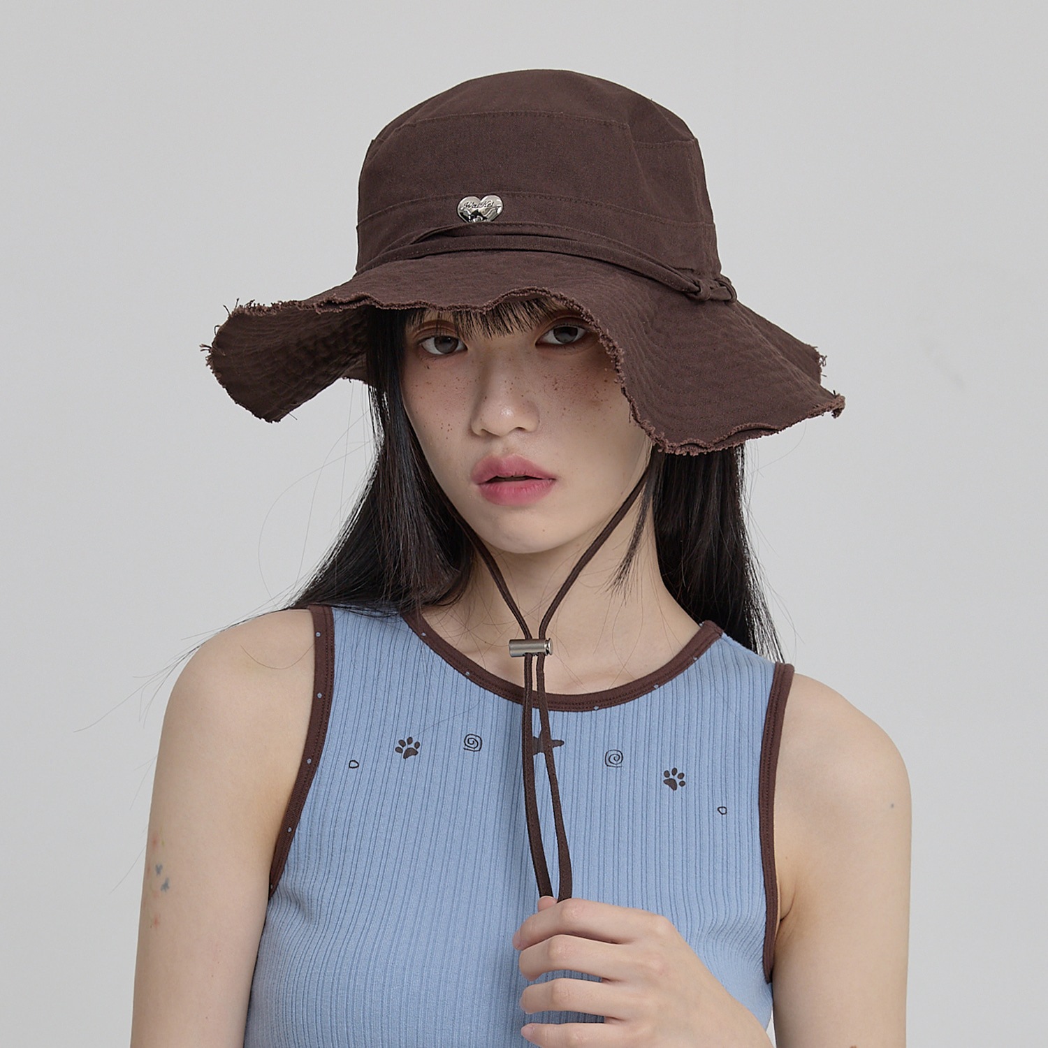 Heart Dolphin Safari Hat BROWN