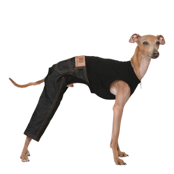 ウィペット服 3XL デニム ロンパース おしゃれ 韓国 犬服 中型犬 大型犬 春 夏 秋 冬 室内着