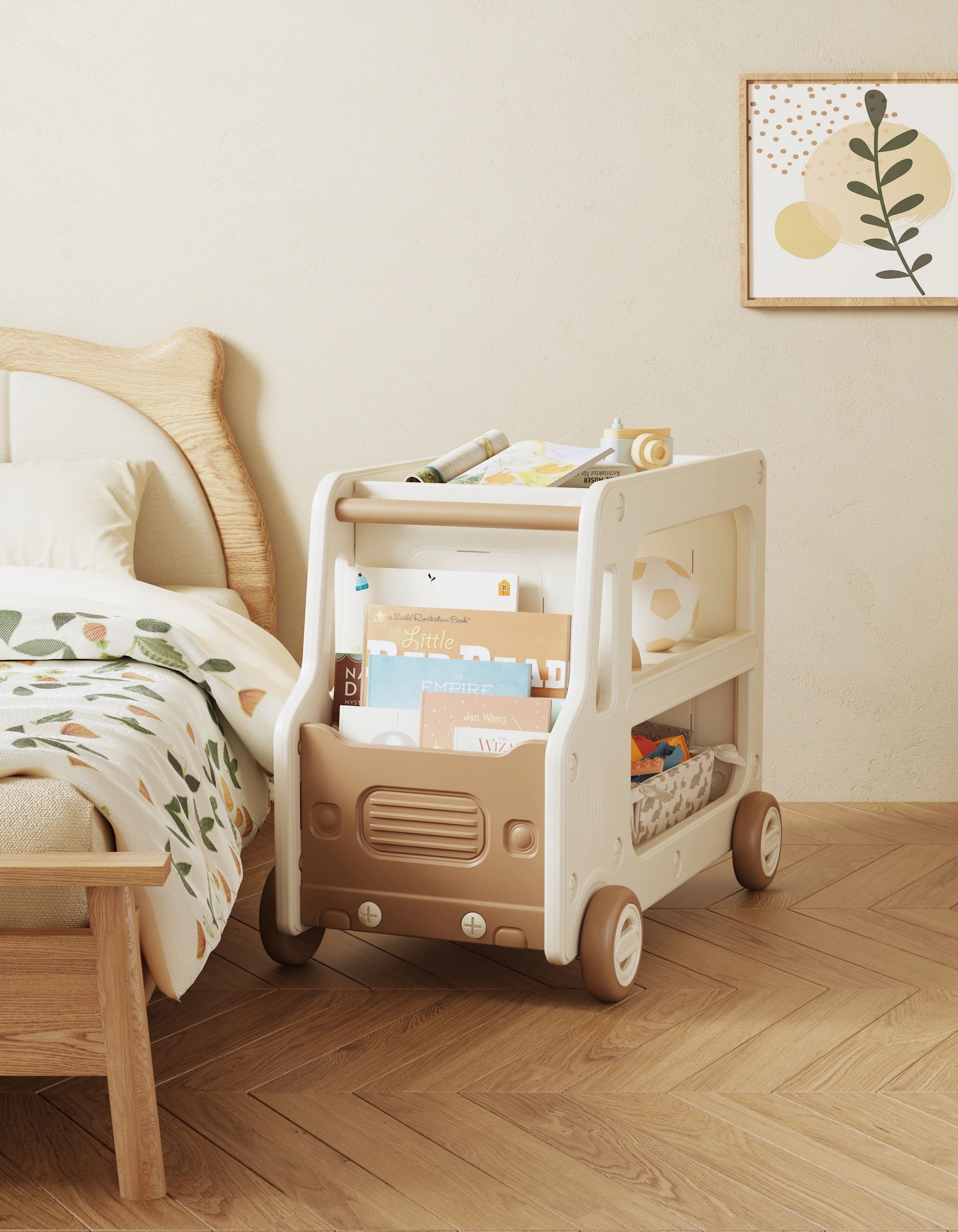 【237】カート型おもちゃ収納 大容量 収納ラック 絵本ラック 多機能 おもちゃラックキャスター付き おしゃれ サイドテーブル コンパクト