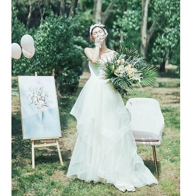 2024新作 ニュースタイル 気質 結婚式ワンピース パーティードレス ウェディングドレス 演奏会 卒業式 成人式 披露宴 花嫁 ドレス ワンピース-35