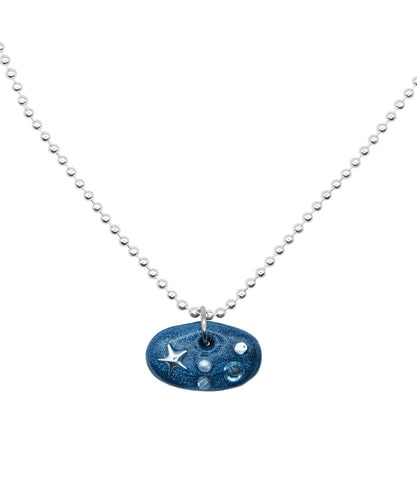 NFF blue stone silver necklace navy ブルーストーンネックレス ネイビー 韓国アクセサリー 正規品 ネックレス