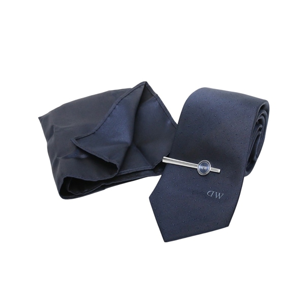 ネクタイ＆チーフ＆タイバー ３点セット DW02800020 NAVY