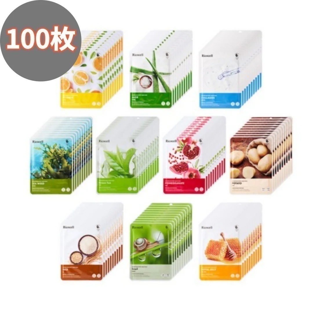 [パック 大容量100枚] ネイチャーリカバリー マスクパック10種