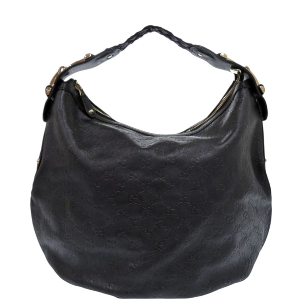 美品 ホーボー ワンショルダー 211986 ショルダーバッグ レザー ブラック 0090【中古】 レディース