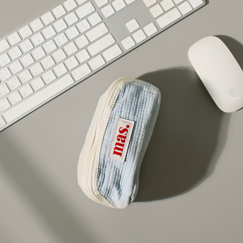 MASMARULEZ ハポームペンシル化粧ポーチ _ スカイブルー