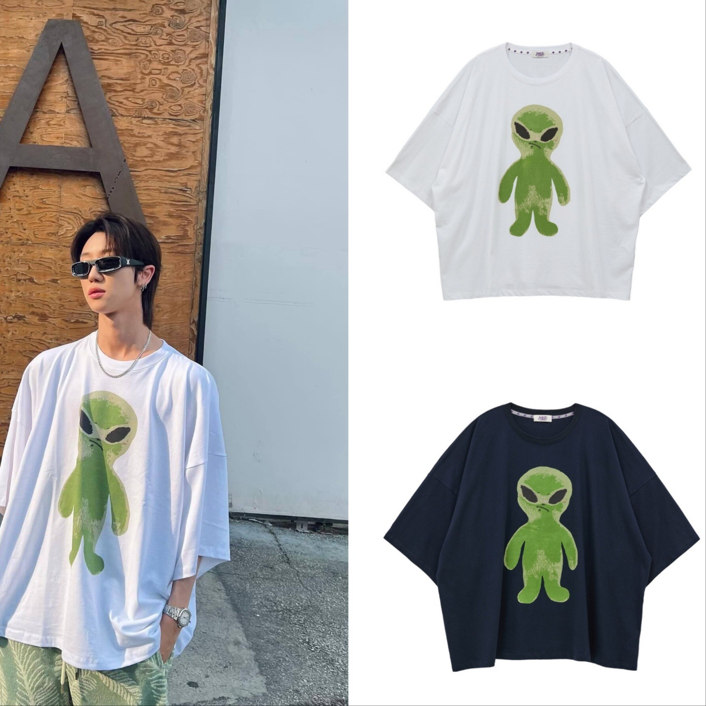 SEVENTEEN ディエイト 着用 Alien graphic overfit half sleeve T-shirt 2色