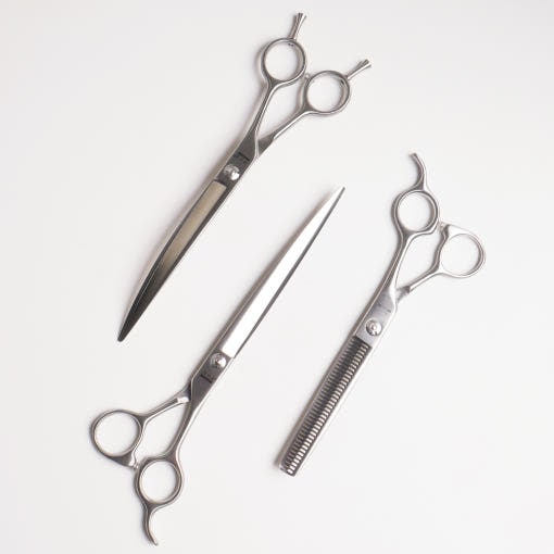 [韓国公式/正規品] アキズ ホーム 3点セット 専門家用 ハサミセット ミドルハサミ カーブハサミ 愛犬美容ハサミ + 贈呈 高級ケース/ 切れ味調節レンチ/ 豚皮