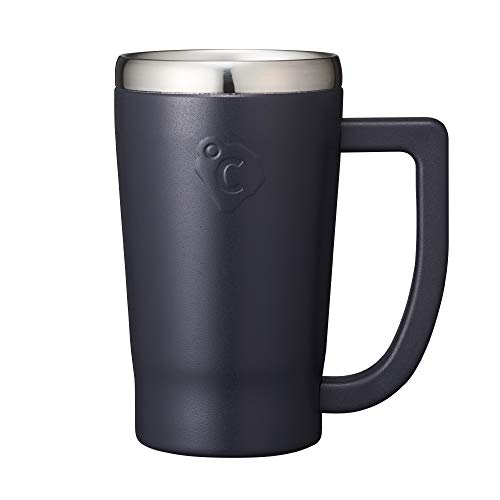 色：ブラック ドウシシャ ビアジョッキ 420ml 氷点下に冷やす フリージングステンレスジョッキ