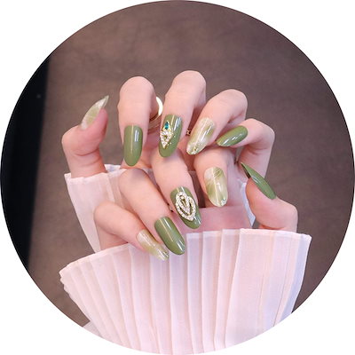 Qoo10] ネイルチップ ミディアム アーモンド つ