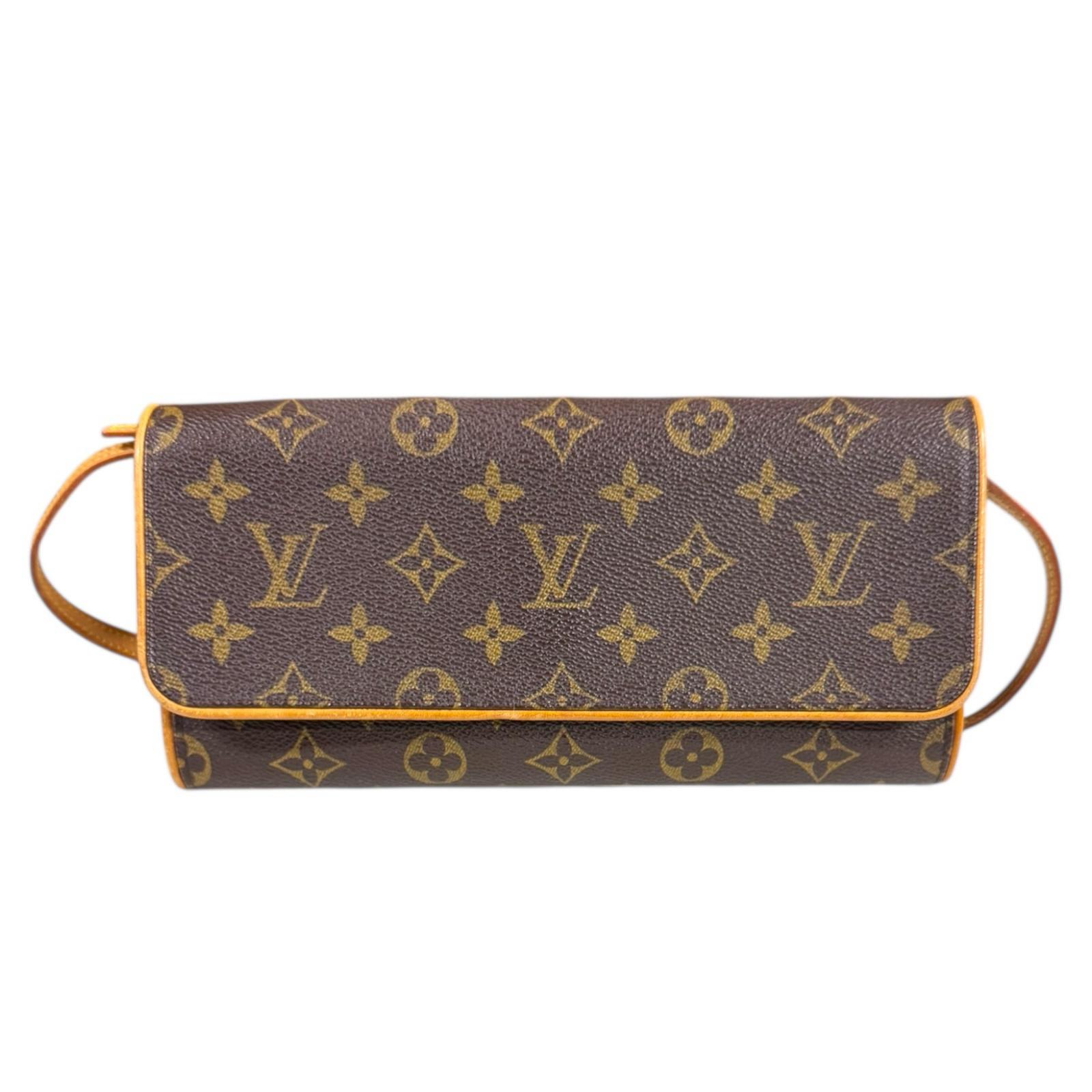 ルイヴィトン ポシェットツインGM モノグラム ショルダーバッグ モノグラムキャンバス M51852 ブラウン LOUIS VUITTON 中古