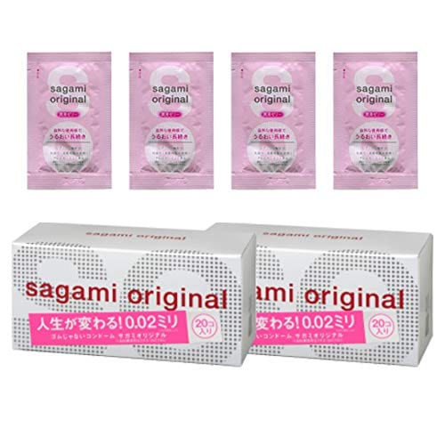 サガミオリジナル 002 コンドーム 薄型 ポリウレタン製 0.02ミリ 20個入×2パック+おまけ付き