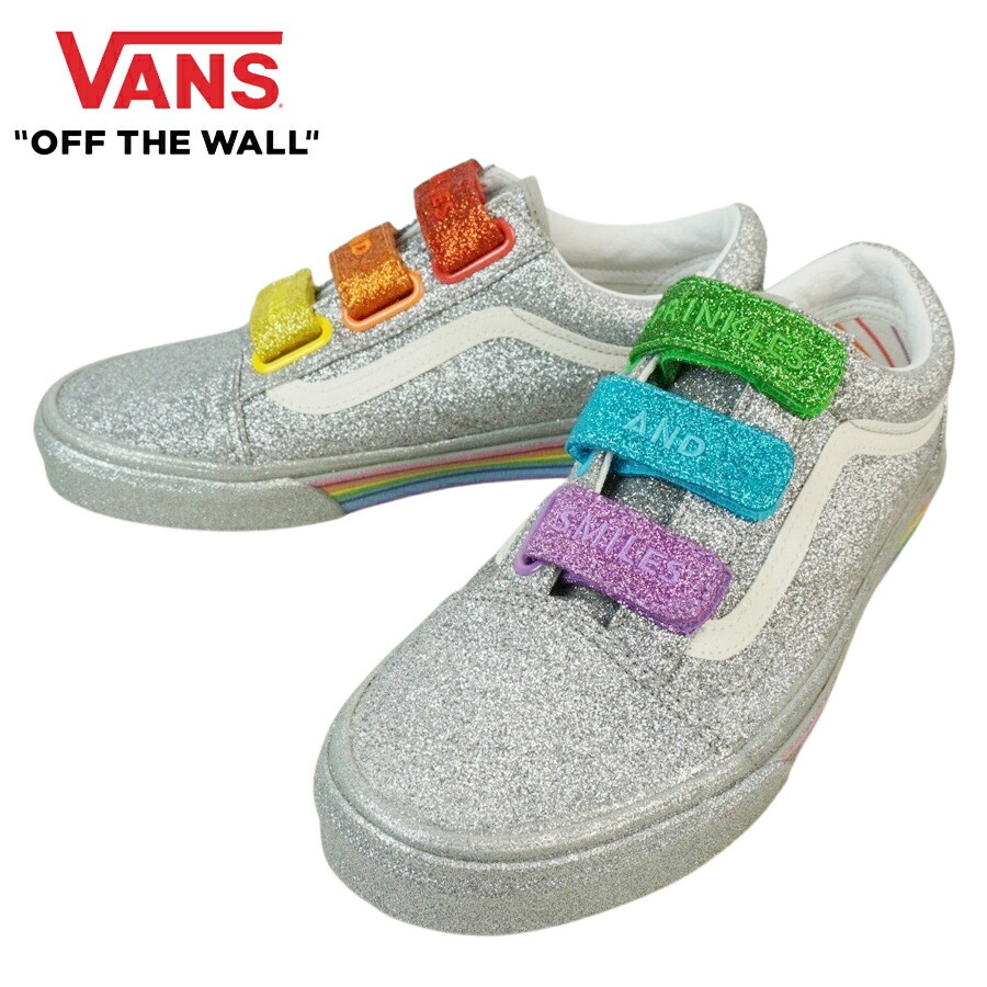 バンズ VANS ヴァンズ【箱無し】OLD SKOOL Vオールドスクール ベルクロ(FLOUR SHOP)SILVERRAINBOW(フラワー ショッ