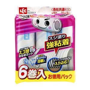 (16個セット) (レック 激コロくん) 粘着クリーナー用 スペアテープ (70周 6巻入) スゴ技カット スジ塗り強粘着