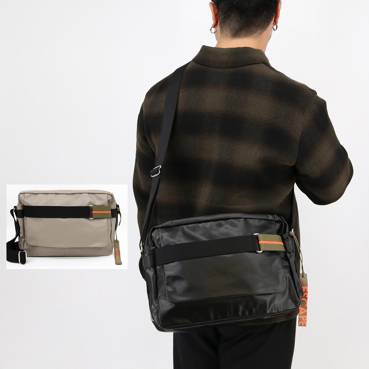 ショルダーバッグ ESCAPE ORIGINAL ROME 1702 クロスボディ 斜め掛け A4収納可能 旅行 撥水 超軽量 ユニセックス ブランド