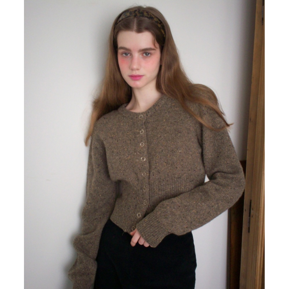 レターフロムムーンコニーダストファインウールカーディガン（ブラウン）