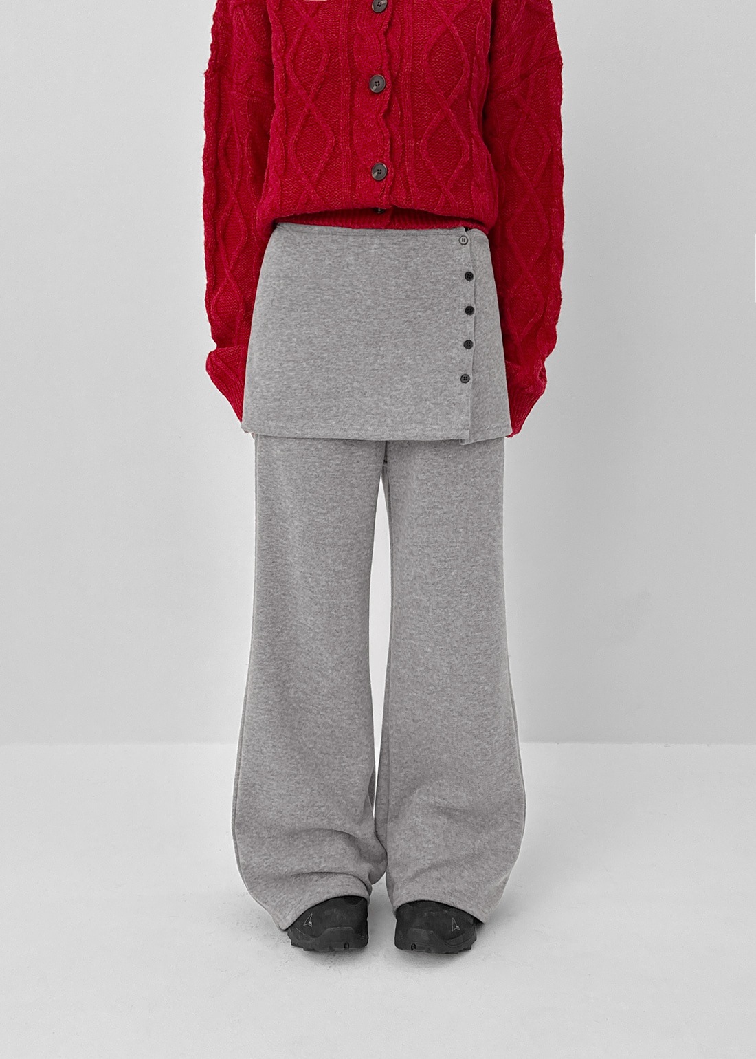 フォグディ絨毛ウールSET - ミニスカートブーツカットパンツ