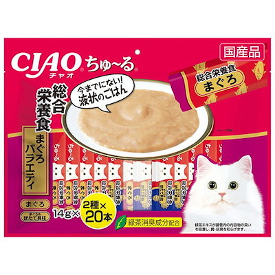 他サイト： CIAO ちゅ～る 総合栄養食 まぐろバラエティ 14g40本の商品画像