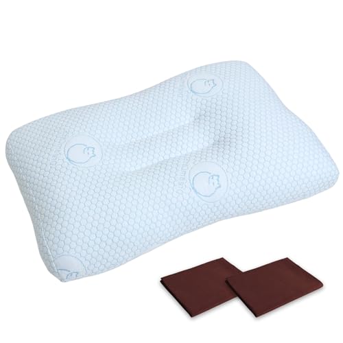 枕 まくら日本製 横向き寝に対応 pillow 高さ調整可 丸洗い可能 安眠枕 体圧分散 首や肩の負担にならない (ブラウンカバー2枚付き)