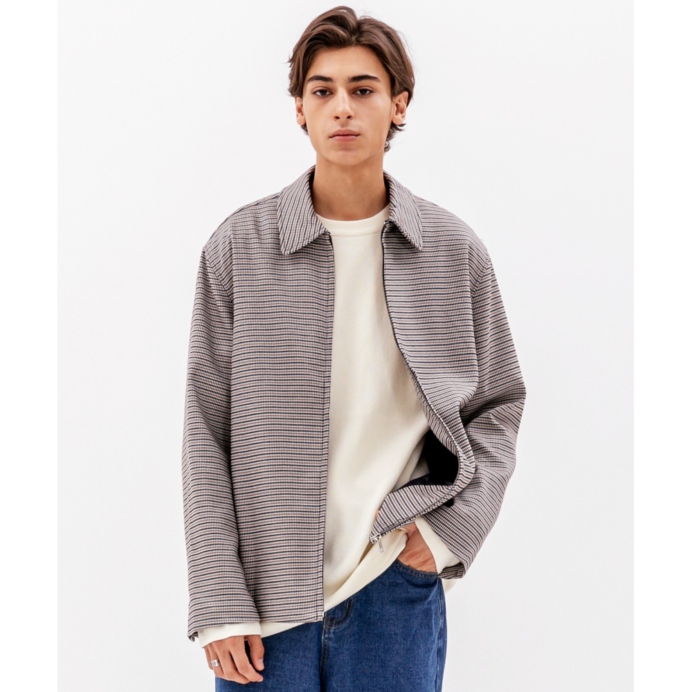 GLW ハウンドチェックジャケットブラウンネイビー