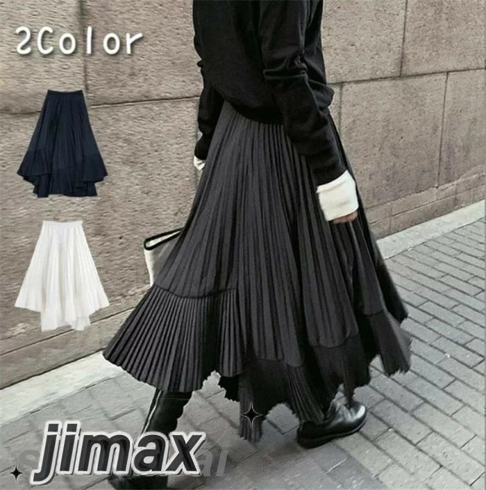 スカート ロングスカート レディース 秋 冬 イレギュラー ロングスカート 大人 可愛い プリーツ レディーススカート ゆれゆれ フレアスカート ウエストゴム カジュアル 30代 40代 通勤 通学オ