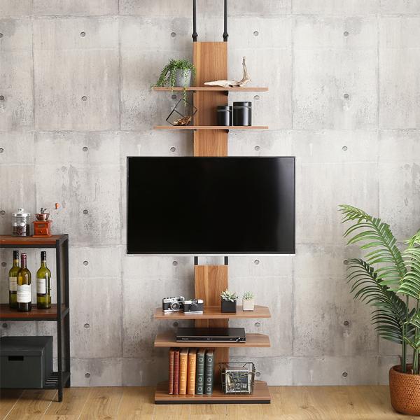 テレビスタンド 突っ張り つっぱり TVスタンド テレビラック TVラック テレビ台 TV台 壁面収納 壁寄せ コーナー 隅 部屋の角 省スペース 収納棚 おしゃれ 60型