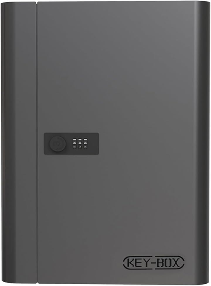 セキュリティキーボックス 壁掛け 暗証番号 ダイヤル式 3桁 keybox 鍵収納 鍵置き 防犯 盗難防止 会社 事務所 業務用 オフィス 車 玄関 別荘 (ブラック, 48キー)