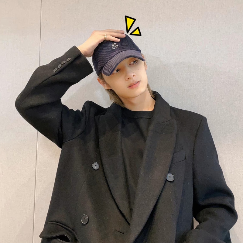seventeen ジュン 着用 帽子[ooowl]CORDUROY CAP LOVE キャップ