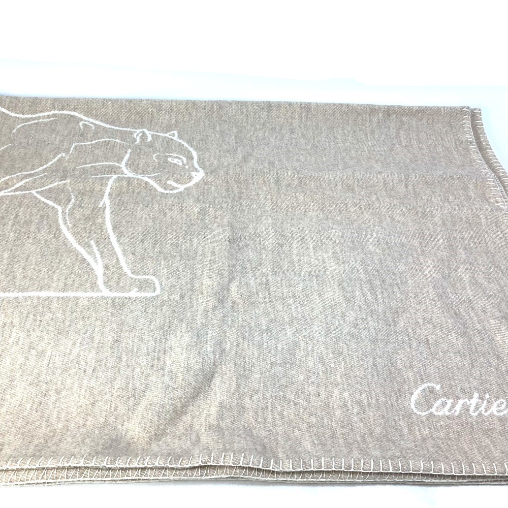 ブランケット パンテール ヒョウ 豹 毛布 ひざ掛け インテリア ウール/カシミヤ ベージュ 44,330円