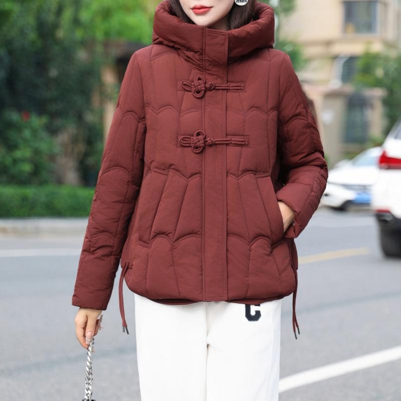 秋服 レディース ファッション オシャレ カワイイ シンプル 大人カワイイ 大きいサイズ ダウン コットンコート フード付き コットン ジャケット 暖かい ジャケット