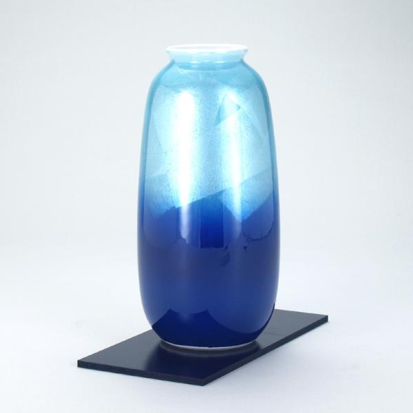 九谷焼 8号寸胴花瓶 銀彩 (花台付） お正月 会社設立 誕生日 創業記念 快気祝い お歳暮 永年勤続 可愛い 赤ちゃん 開店祝い お見舞い返し 男の子 おしゃれ 喜寿